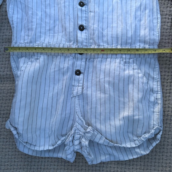 FREE PEOPLE S/P Womens White Striped Tie-Front Romper - Picture 3 of 12